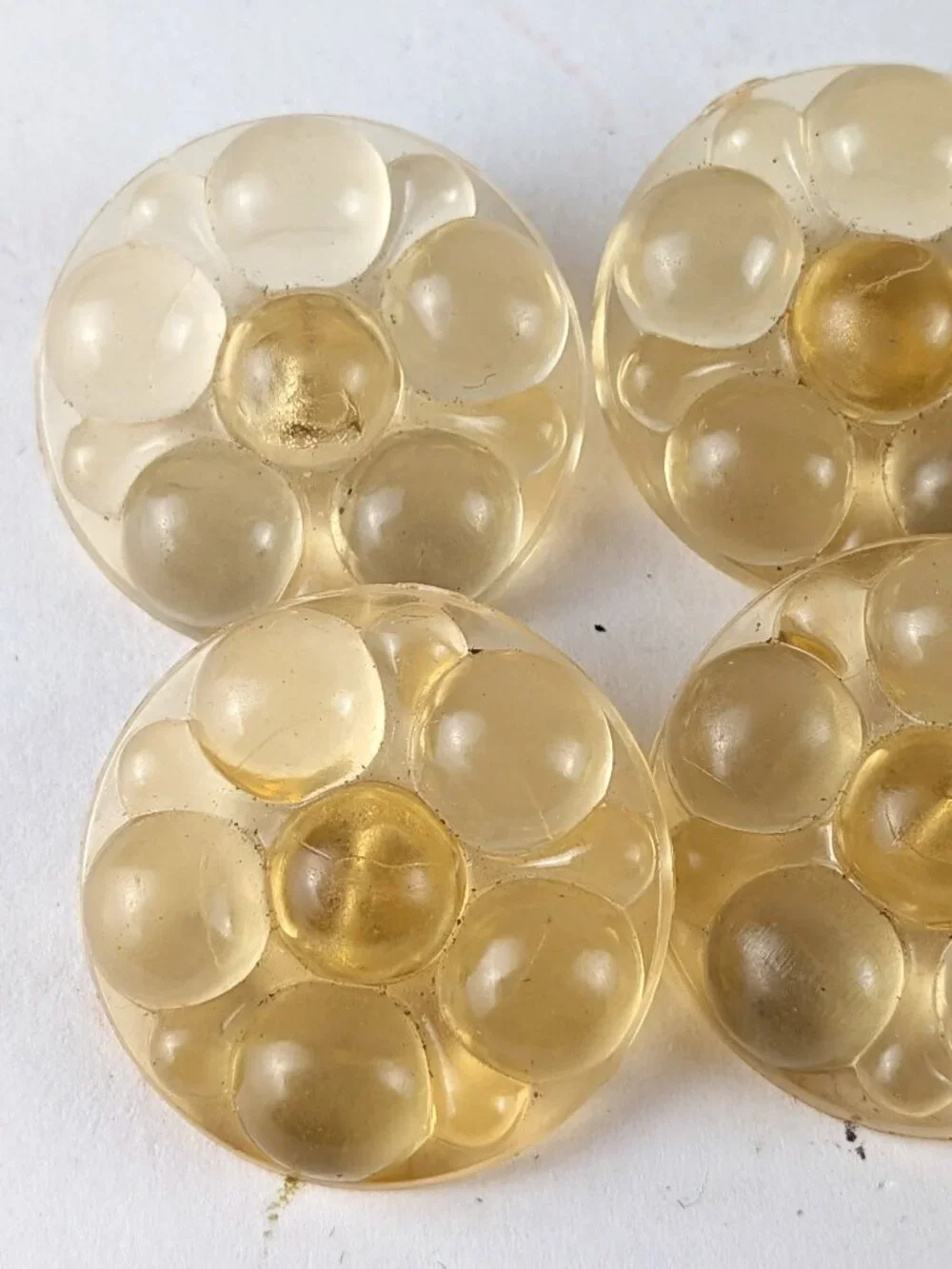 Lot of 6 Vintage Acrylic Floral Buttons